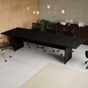 Ver imagem 1 de Mesa de Reunião Escritório 300cm x 110cm 08 Pessoas 2 Caixas para Tomadas 100% MDF Preto F5 Office
