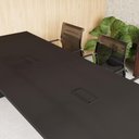 Ver imagem 5 de Mesa de Reunião Escritório 300cm x 110cm 08 Pessoas 2 Caixas para Tomadas 100% MDF Preto F5 Office