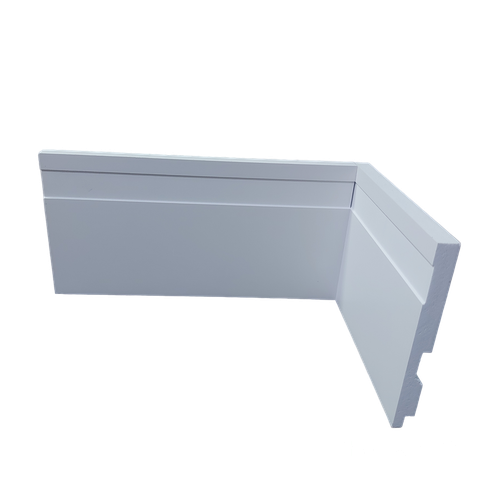 Kit 10 Barras de Rodapé de Poliestireno 10cm Frisado Branco (10x1x240cm)