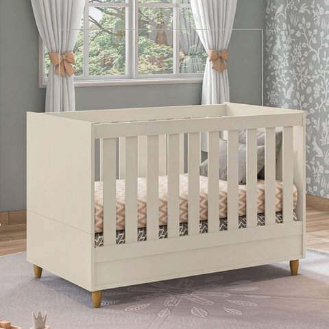 Berço Mini Cama Retrô Milka 70 Off White Atóxico Móveis Estrela
