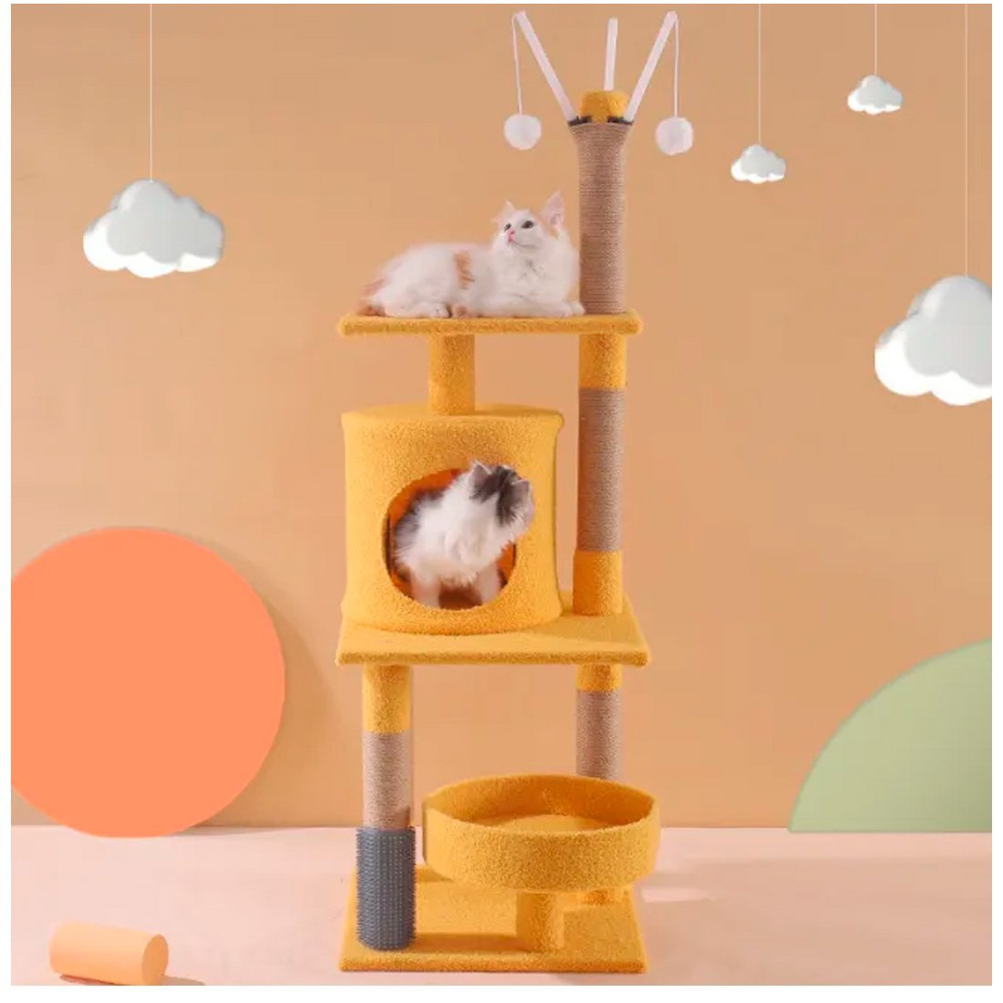 Arranhador Para Gatos Árvore de Gatos Pet Multi Níveis Casinha Brinquedo Pet- 1,25m Genuinos Arranha