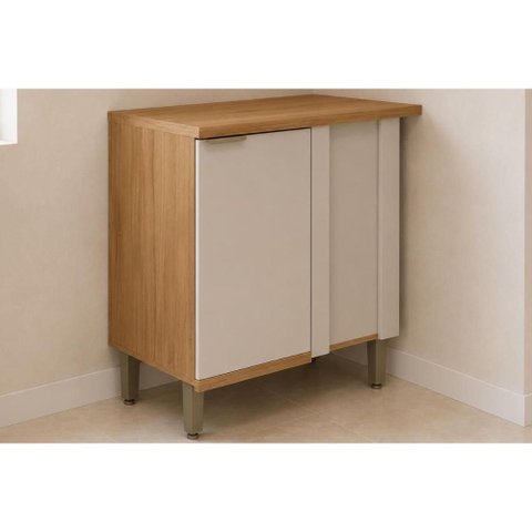 Balcão Cozinha Modulado Bless Canto 1 Porta 93cm Jequitiba/Off Linea