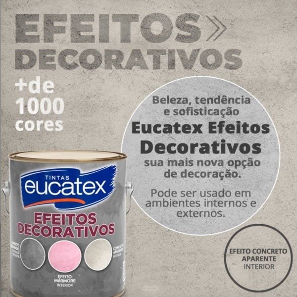 Efeito Cimento Queimado Efeitos Decorativos Eucatex 5kg - Cinza Cromio - 2