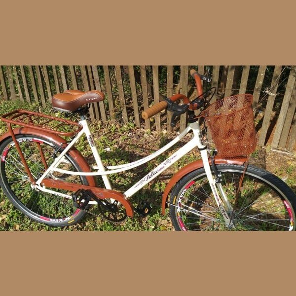 Bicicleta Bella Liza Retro/Vintage Aro 26 Aço V-Brake Bege/Marrom - 3
