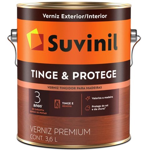 Verniz Tingidor Tinge & Protege 3.6 Litros Mogno - 57358918 - Suvinil Verniz 3,6l Tingidor Mogno