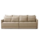 Ver imagem 5 de Sofá Cama Retrátil e Reclinável 2,50m com Molas Carol Veludo Bege Adonai Estofados