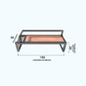 Banco de Madeira e Ferro Estilo Industrial Castanho 1,50 X 0,50 X 0,45 - 5
