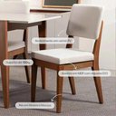 Ver imagem 2 de Kit com 8 Cadeiras de Madeira Maciça Estofada Ella - Natural C/ Linho Off White