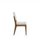 Ver mais imagens de Kit com 8 Cadeiras de Madeira Maciça Estofada Ella - Natural C/ Linho Off White