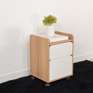 Gaveteiro Volante 2 Gavetas 40cm Hanover/branco Home Office Flexus Artesano