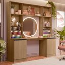 Ver imagem 2 de Mesa de Manicure Profissional com Estante 2 Portas 5 Prateleiras Smart Multimóveis MP6069 Madeirado