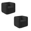 Ver imagem 1 de Poltrona Sala de Estar Decorativa Kit 2 Laguna Veludo K01 - D'Rossi Cor Preto