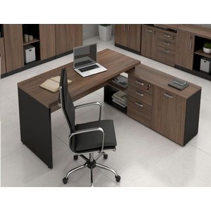 Mesa Diretor, Presidente, Advogado, Engenheiro Web40 1,70x1,60 40mm com Armário 1 Porta, 3 Gavetas A