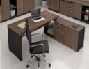 Ver imagem 1 de Mesa Diretor, Presidente, Advogado, Engenheiro Web40 1,70x1,60 40mm com Armário 1 Porta, 3 Gavetas A