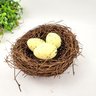 Ninho Decorativo com 3 Ovos 12cm Decoração de Páscoa Amarelo - 3