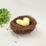 Ninho Decorativo com 3 Ovos 12cm Decoração de Páscoa Amarelo - 4