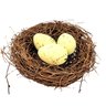 Ninho Decorativo com 3 Ovos 12cm Decoração de Páscoa Amarelo - 2