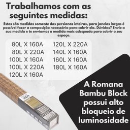 Persiana Romana Bambu Block 200larg X 220alt Natural (2 Peças) - 9