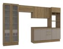 Ver imagem 2 de Armário de Cozinha Modulada Completa Reta 6 Peças 3,50m Botanic Kappesberg - Nogueira/Fendi