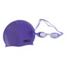 KIT NATAÇÃO COM ÓCULOS E TOUCA DE SILICONE - Roxo - 1