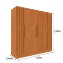 Ver imagem 3 de Guarda-Roupa Casal com 6 Portas e 4 Gavetas 180cm Multimóveis CR35491 Cinamomo