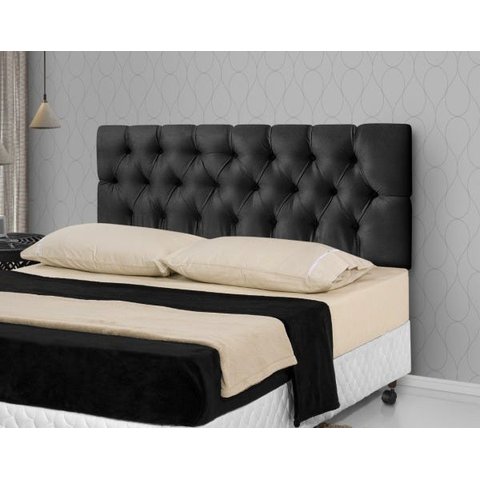 Cabeceira para Cama Casal Estofada 1.60M Preto - Rede Móveis Preto