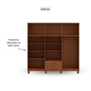 Ver imagem 4 de Guarda-Roupa 12 Portas Bipartido com Espelho Madeira Maciça Linha Cobre Marrom/Castanho