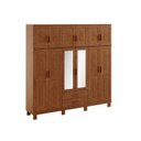 Ver imagem 2 de Guarda-Roupa 12 Portas Bipartido com Espelho Madeira Maciça Linha Cobre Marrom/Castanho