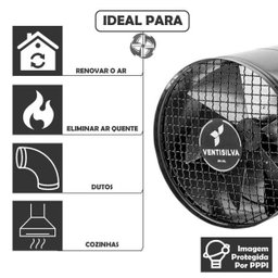 Exaustores Axiais 30 cm Ventisilva E 30 M8 (Monofásico de Alta Rotação 865 RPM) - 2