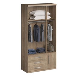 Guarda-roupa de 3 Portas 1307 Ilan Castanho - 2