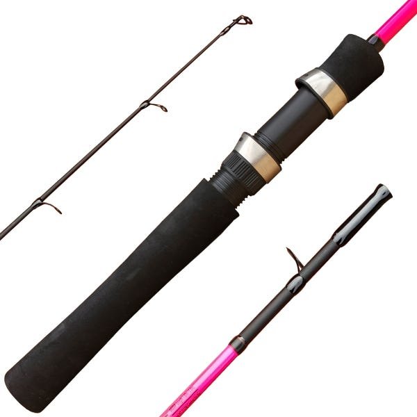 Vara Rosa Molinete Saint 1,68m Fibra de Vidro Maciça - 4