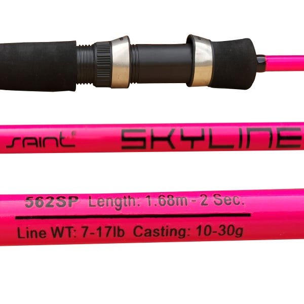 Vara Rosa Molinete Saint 1,68m Fibra de Vidro Maciça - 2