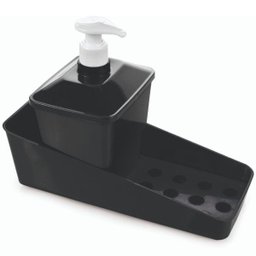 Porta detergente com suporte para bucha preto Plasutil ref.13969 - 1