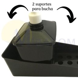 Porta detergente com suporte para bucha preto Plasutil ref.13969 - 3