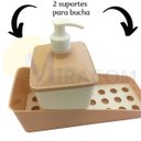 Ver imagem 3 de Porta detergente com suporte para bucha rosa Plasutil ref.12780