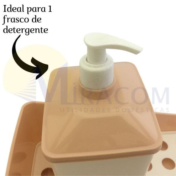 Porta detergente com suporte para bucha rosa Plasutil ref.12780 - 2