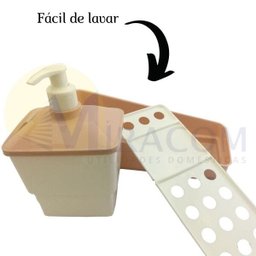 Porta detergente com suporte para bucha rosa Plasutil ref.12780 - 4
