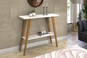 Ver imagem 1 de Aparador Monaco Branco/amadeirado Tampo Mdf Maciço 25mm Pés Madeira Pinus