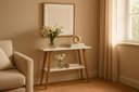 Ver imagem 2 de Aparador Monaco Branco/amadeirado Tampo Mdf Maciço 25mm Pés Madeira Pinus