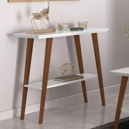 Aparador Davi Branco/amadeirado Tampo Mdf Maciço 25mm Pés Madeira Pinus - 2