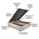 Ver imagem 4 de Cama Box Baú King 193x203x42 Cm Linho com Pistão a Gás