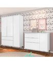 Ver imagem 2 de Kit Quarto Infantil Bebê Melinda Retrô Com Pés Cômoda 3 Gavetas E Guarda Roupa 3 Portas 2 Gavetas Br
