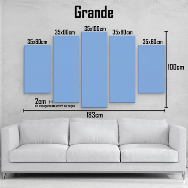 Quadro Decorativo Leão de Judá Preto e Branco Sala Quarto Luxo Azul - GRANDE - 5