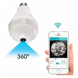 Câmera Ip Seguraca Lâmpada Vr 360 Panoramica Espia Wifi V380 - 1