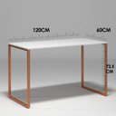 Ver imagem 2 de Escrivaninha Escritório Branco com Cobre Industrial Mesa Office 120cm