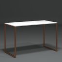 Ver imagem 5 de Escrivaninha Escritório Branco com Cobre Industrial Mesa Office 120cm