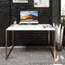 Ver imagem 1 de Escrivaninha Escritório Branco com Cobre Industrial Mesa Office 120cm