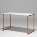 Ver imagem 6 de Escrivaninha Escritório Branco com Cobre Industrial Mesa Office 120cm