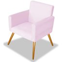 Ver imagem 1 de Poltrona Nina Cadeira Decorativa Suede Rosa Bebê para Escritório Recepção Sala de Estar