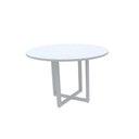 Ver imagem 1 de Mesa de Reunião Redonda 110x110cm Pé Tubular Pe25 em MDP Branca com Base Branca